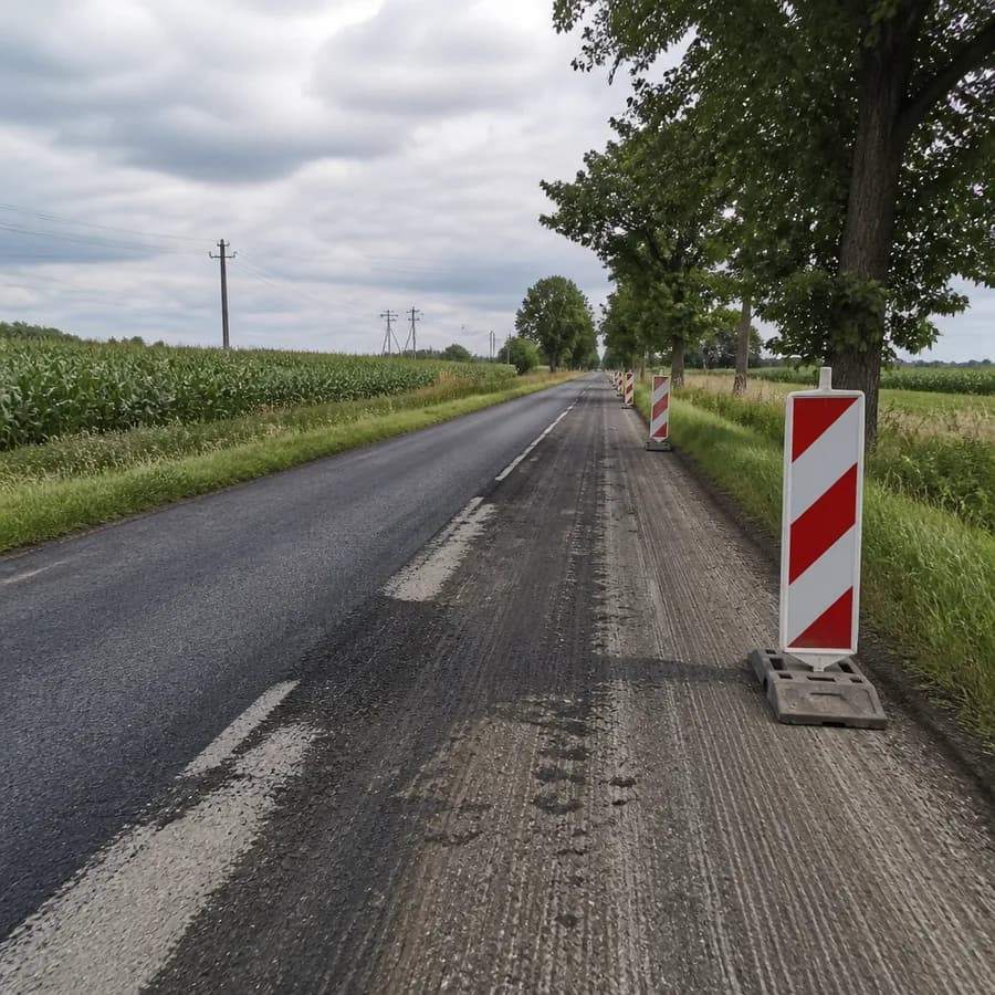 Remont nawierzchni drogi powiatowej w gminie Ostrowite. Kierowcy muszą liczyć się z utrudnieniami